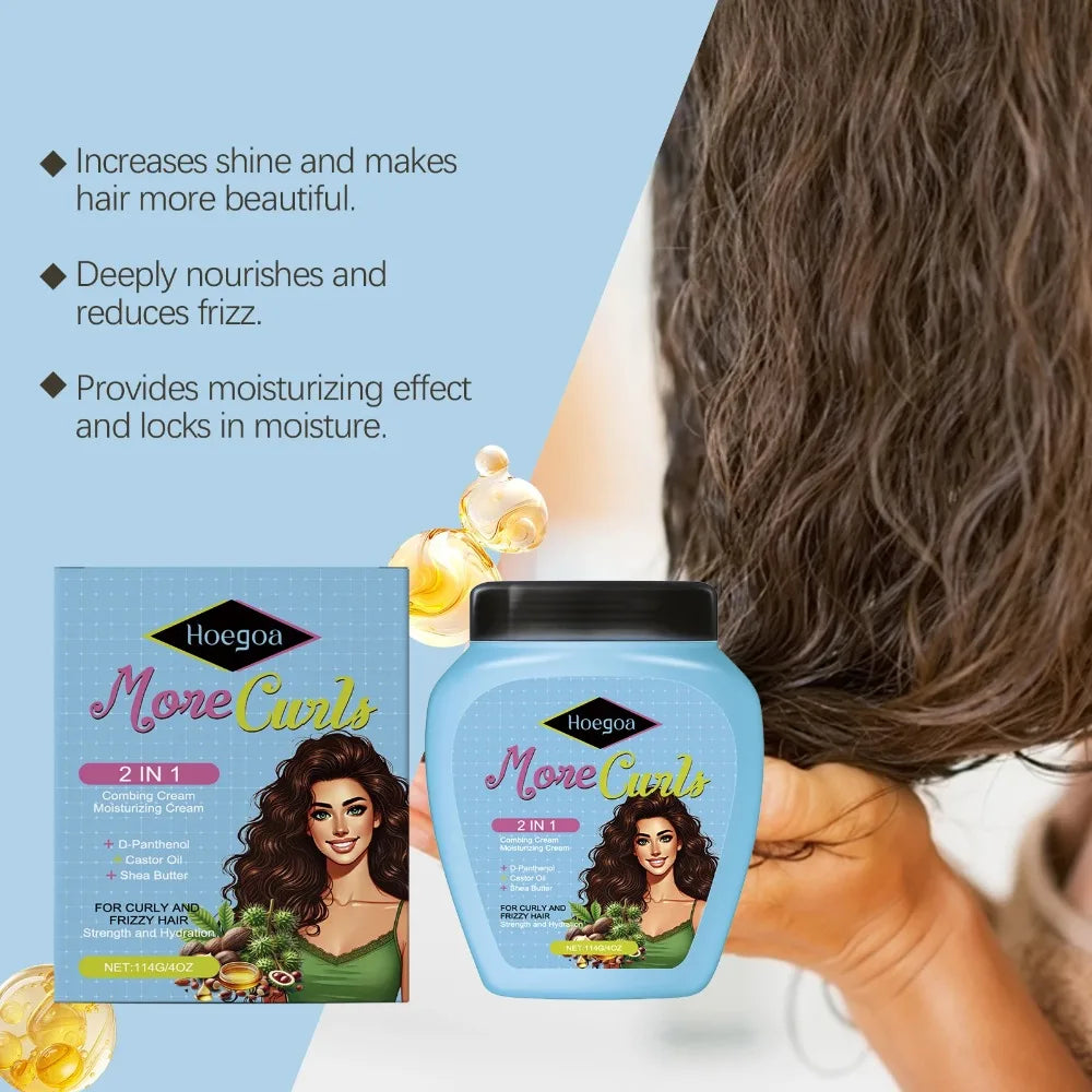 Leave-In Conditioner for Curl and Dry Hair Non-stick Hydrates Moisturize Shiny Nourishing Smoothing Anti-Frizz Care Cream 1/2pcs