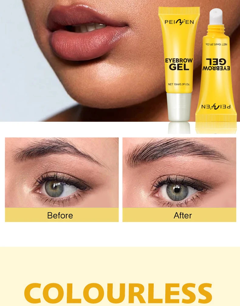3D Eyebrow Gel with Brush Waterproof Quick-drying White Gel Eyebrow Cream Long-Lasting Natural Eyebrows Styling