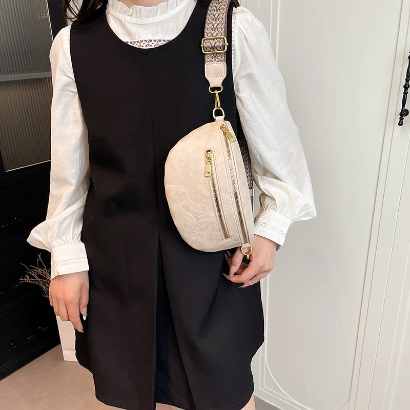 Fashion Simple Waist Bag Woman Chest Pack phone Purse Leather Fanny Pack Luxury Belt Bag 2026 New Ladies Shoulder Crossbody Bags