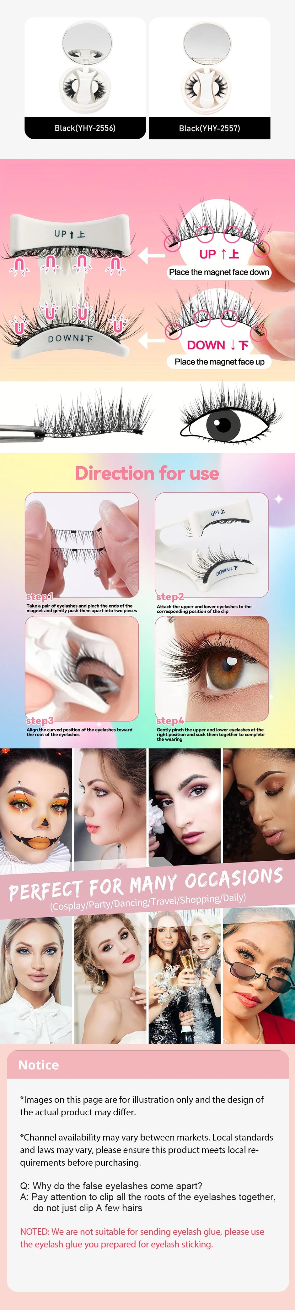 Magnetic Eyelashes with Applicator 1 Pairs Natural Look Magnetic Lashes No Glue Needed Reusable Eyelashes Soft with Applicator
