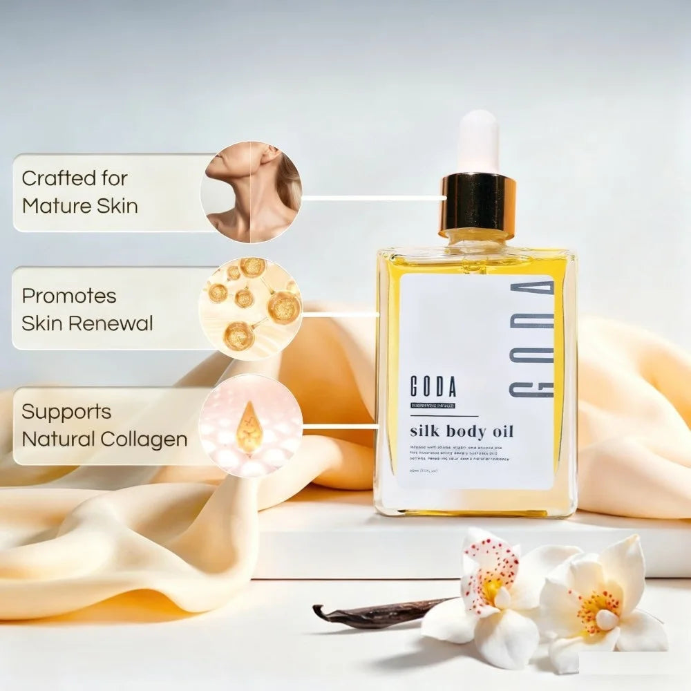 GODA Silk Body Oil Pheromone Fragrance Essential Oil Crafted For Mature Skin Promotes Skin Renewal Reduce Blemish Body Skincare
