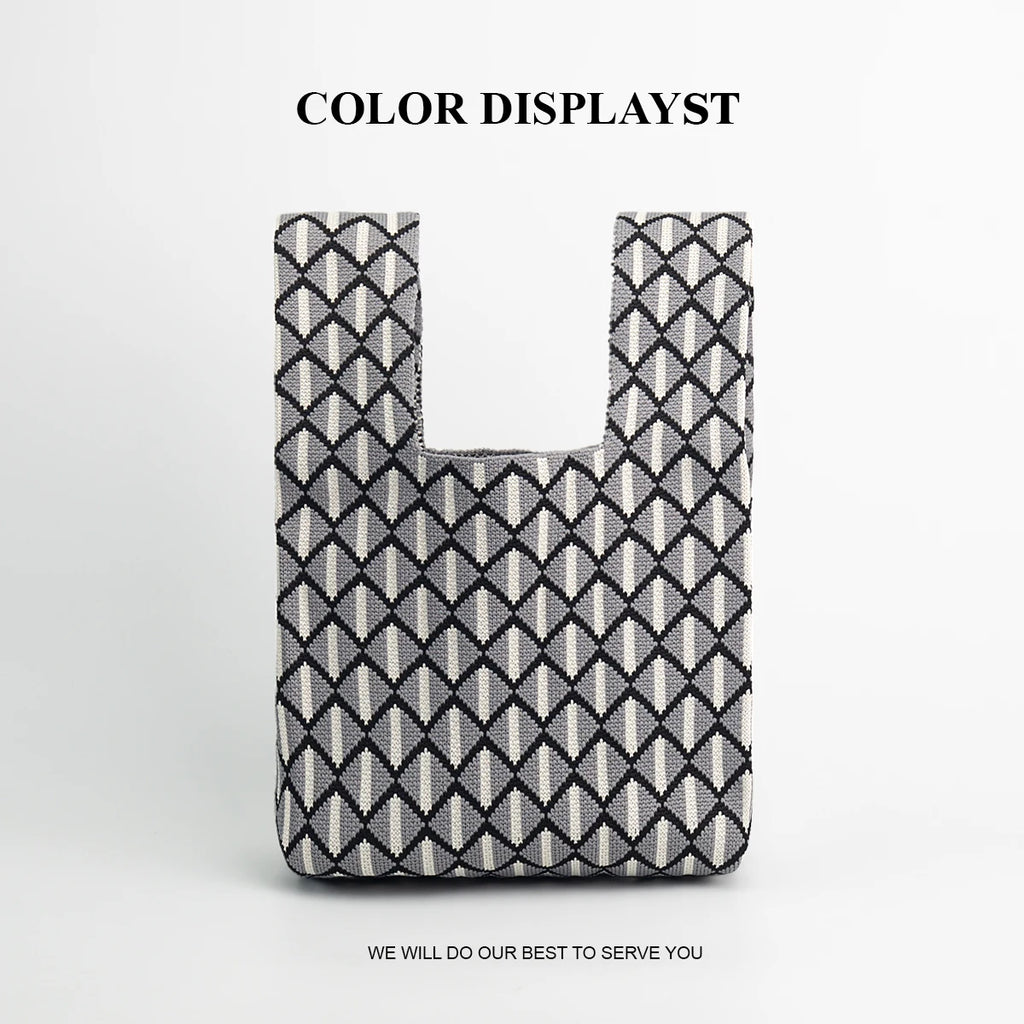 Women's Handbag Is Casual, Fashionable, Simple and Suitable for Commuting, with a Classic Striped Design That Is Versatile, Open and Breathable, Soft and Foldable for Easy Carrying, Wide Shoulder Strap for Easy Lifting, Suita