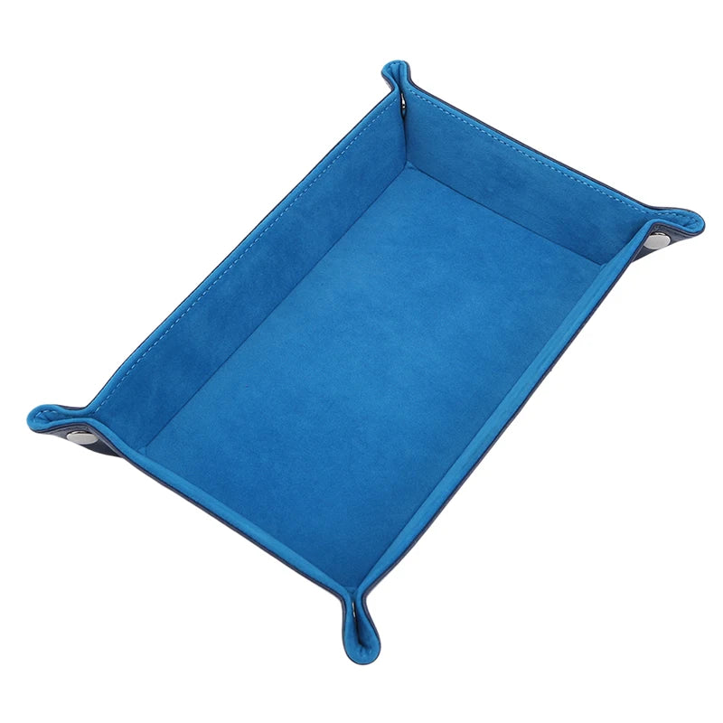 Earrings, Necklaces, Bracelets Jewelry Storage Tray Table Games Key Wallet Coin Trays Sundries Tray PU Leather Folding Dice Tray