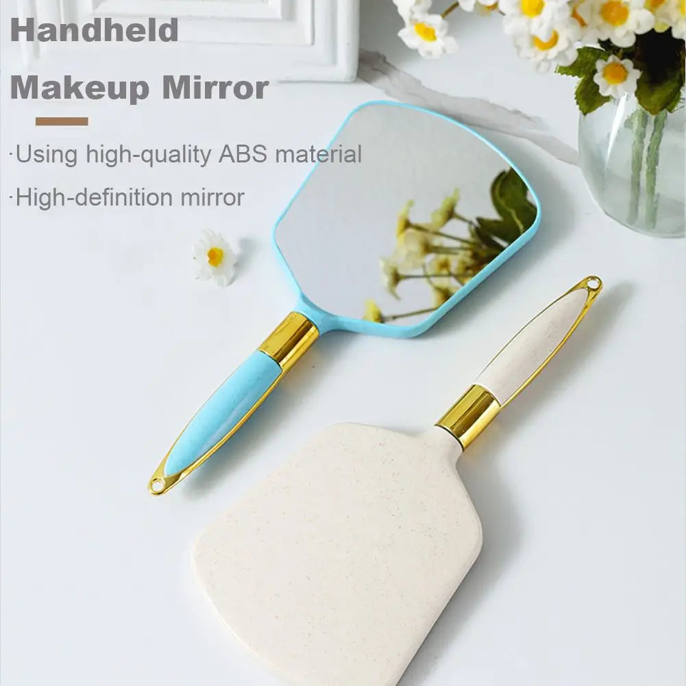 Vintage Handheld Makeup Mirror High-definition Vanity Mirror with Handle Hand Mirror SPA Salon Makeup Vanity