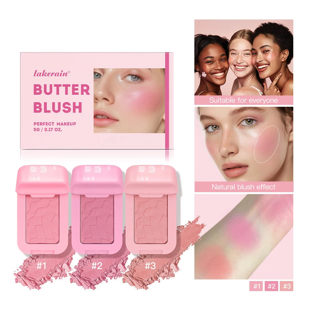 Makeup Powder Blush Waterproof And Sweat-proof High Pigment Long Lasting Pink Cream Blush Cosmetics Palette Powder Korean Makeup
