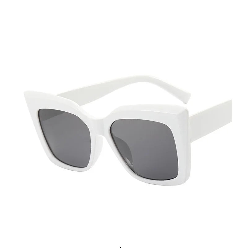 Cat's Eye Trendy Large Frame Sunglasses, Retro Fashion, Internet Celebrity Style, Natural Sunshade Sunglasses