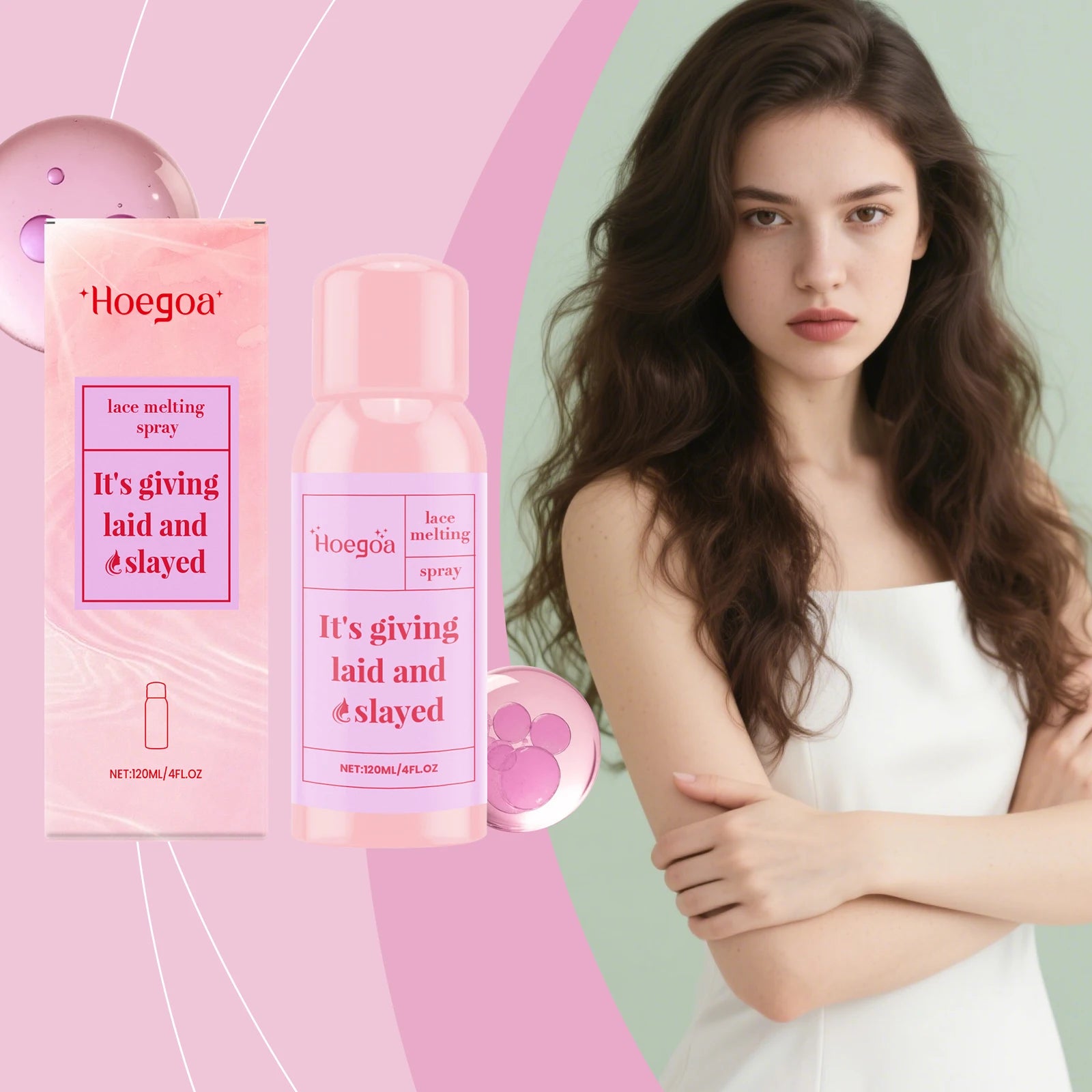 Wig Adhesive Spray Water-Resistant Easy To Use For Lace Front Wig Gentle Formula Easy Removal Strong Invisible Lace Glue Spray