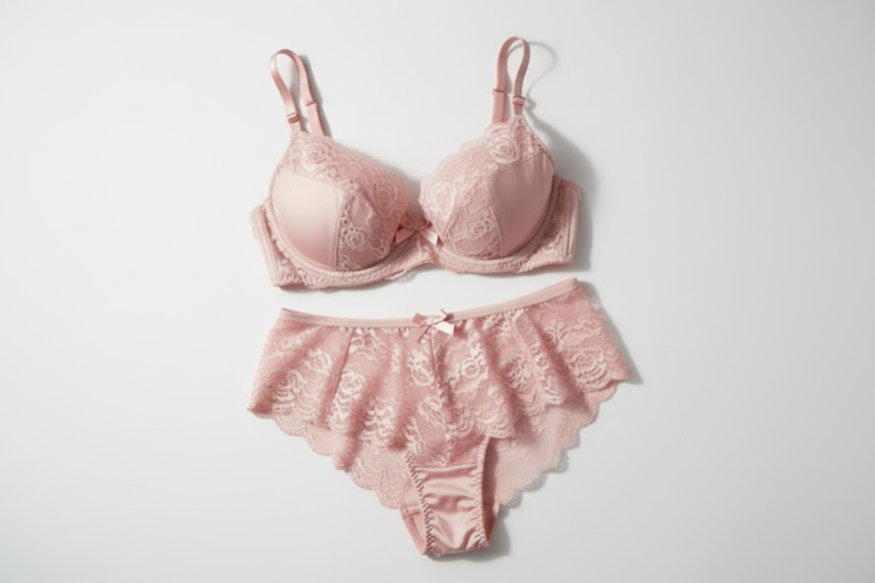 Pink lace lingerie set product image